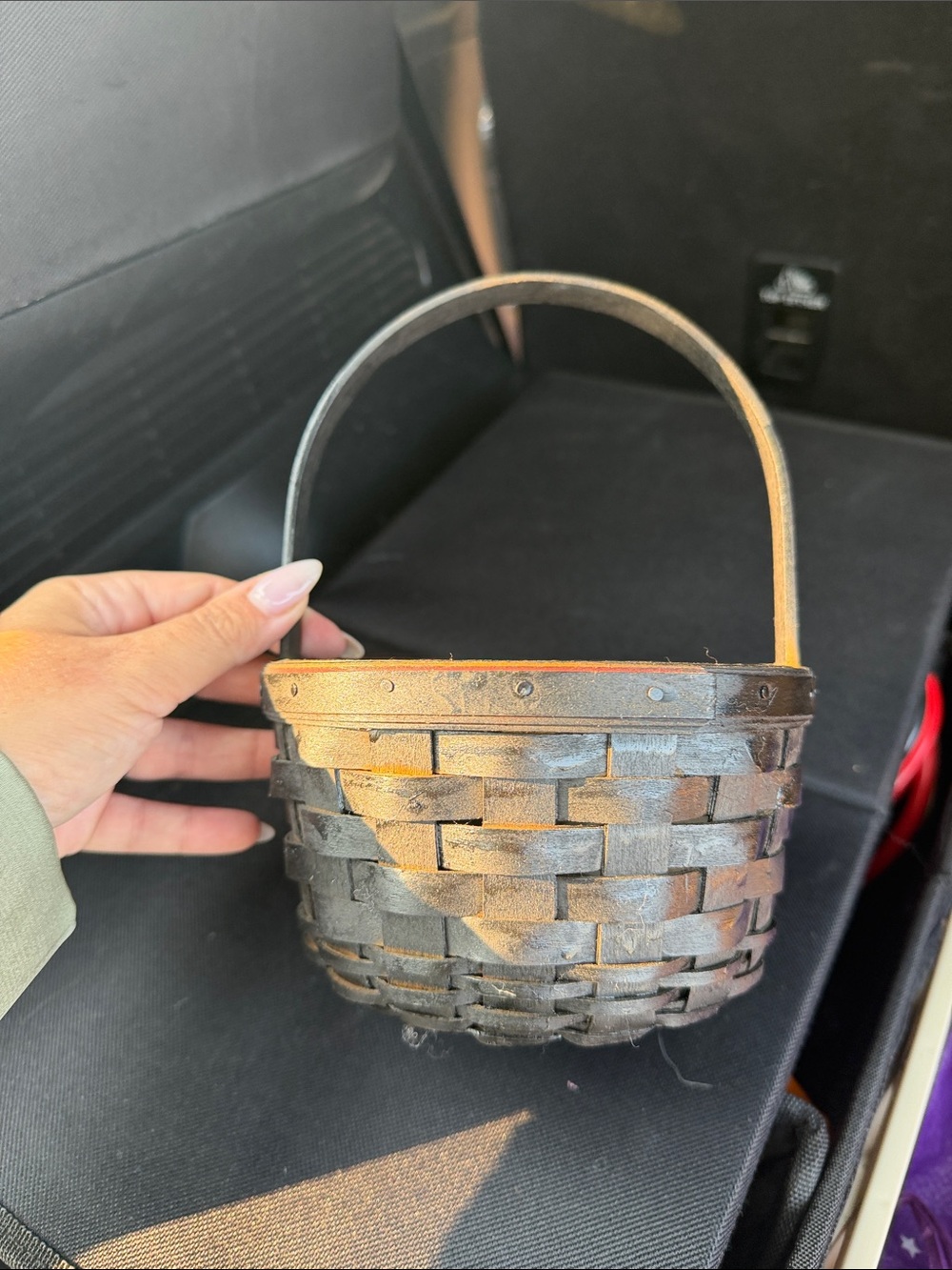 Woven Mini Basket Purse in Dark Brown